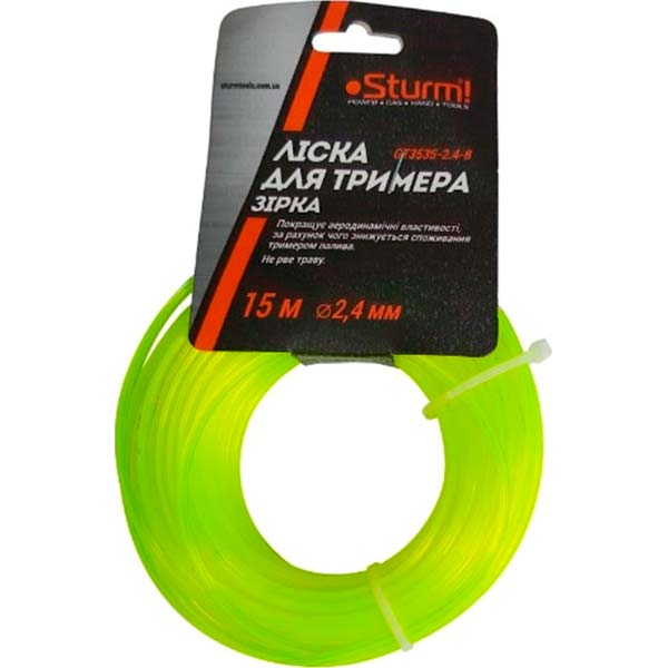 Леска для триммеров Sturm GT3535-2.4-8 15 м звезда O2,4 мм