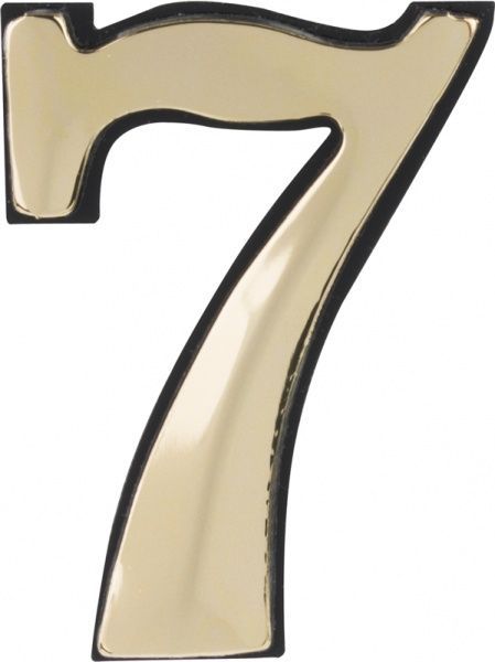 Цифра 7 пластик золотий 40 мм