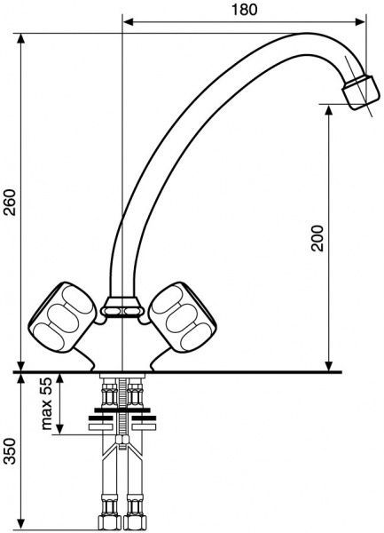 Смеситель для кухни Emmevi Rubinetterie Sole СR15207