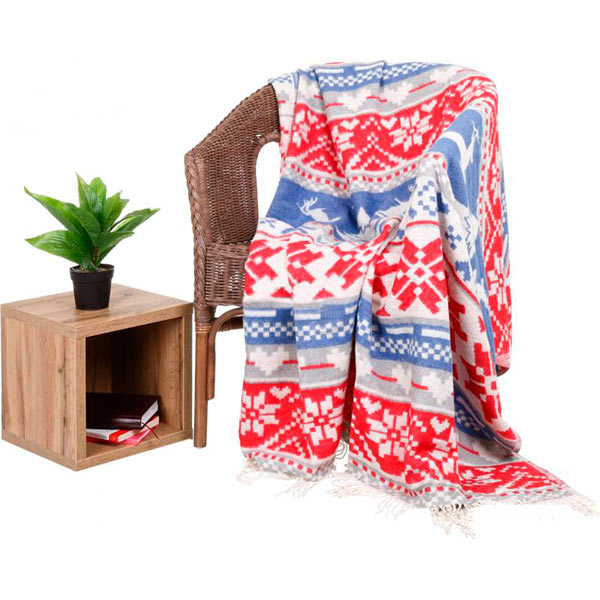 Плед Ярослав New Year cotton blue 140x200 см