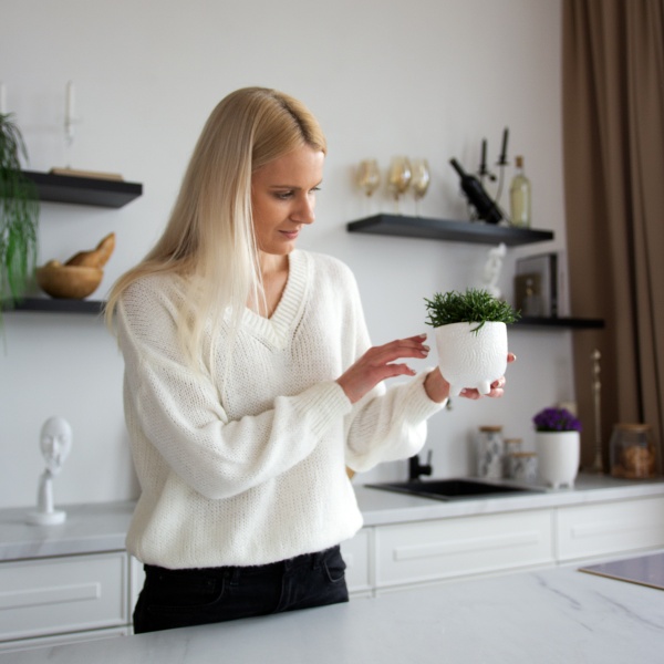 Кашпо керамічне DH-FLOWERS-26 M WHITE 10,5 см Білий 