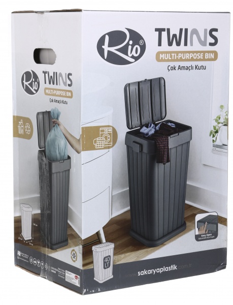 Кошик для білизни RIO Twins 36,1х27,3х58,1 см 40 л бежевий 