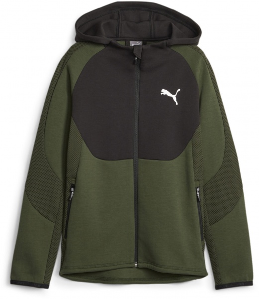 Джемпер Puma EVOSTRIPE FULL-ZIP HOODIE DK B 67627731 р.176 зелений