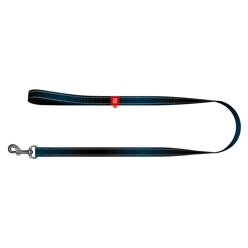 Повідець Waudog Nylon для собак Mono світловідбиваючий S чорний 52171