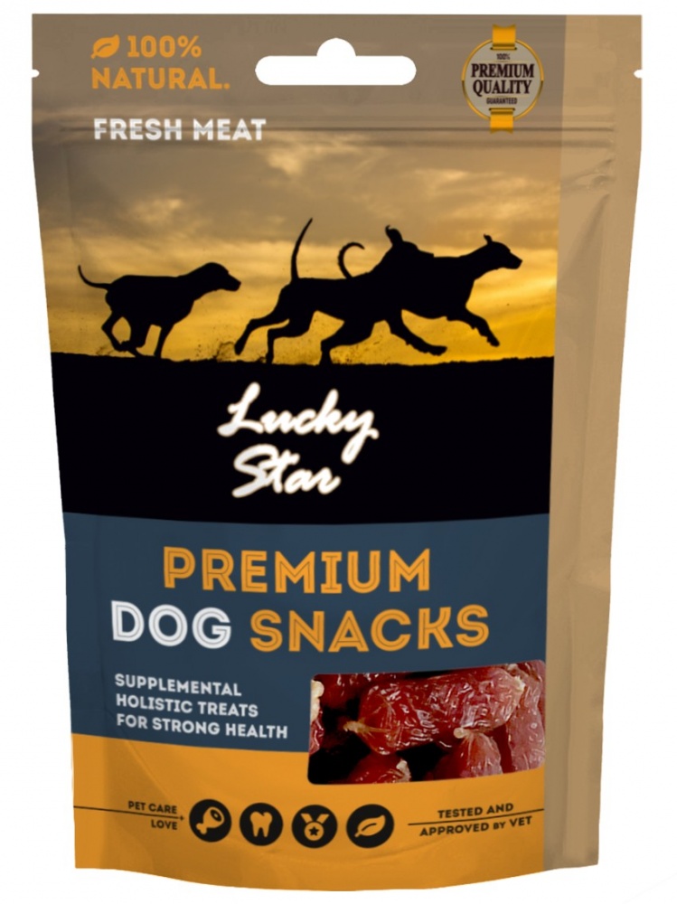 Лакомства полувлажные для собак Lucky Star мягкие куриные колбаски 85 г