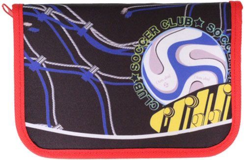 Пенал 1 отворот Football 99111 CLASS черный с красным