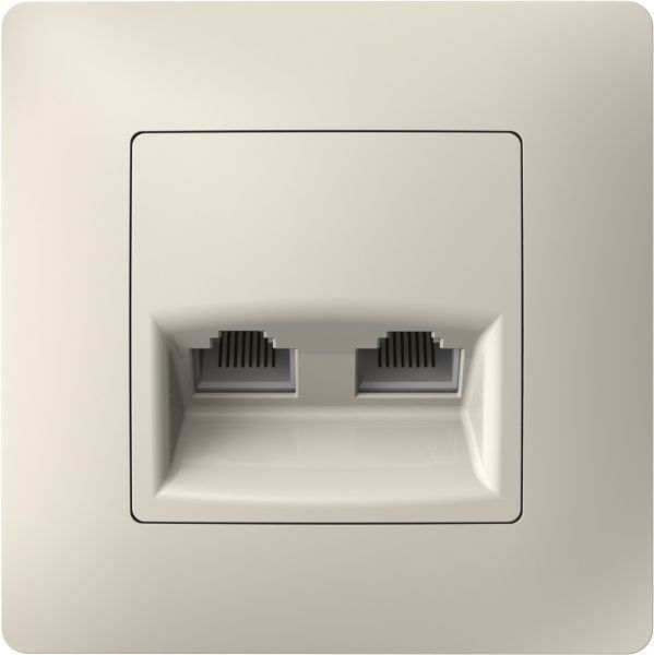 Розетка компьютерная двойная Plank Electrotechnic Classic/Nordic слоновая кость PLK0741131