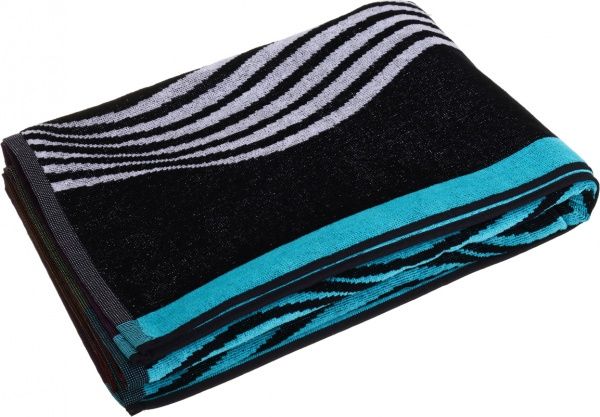 Рушник пляжний Mundotextil Waves 86х160 см чорний із малюнком 