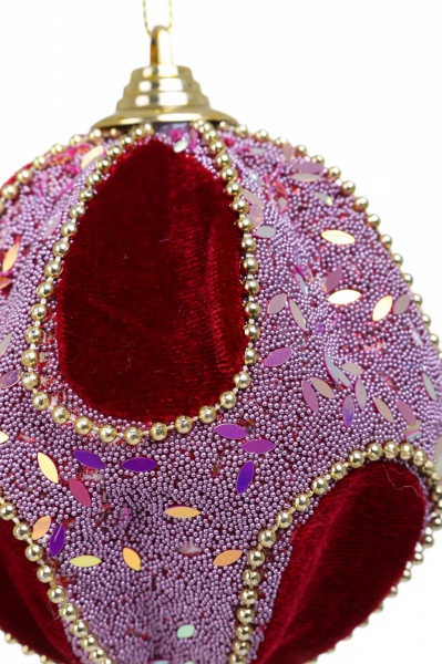 Куля новорічна SD019-46 d 100 мм бордовий