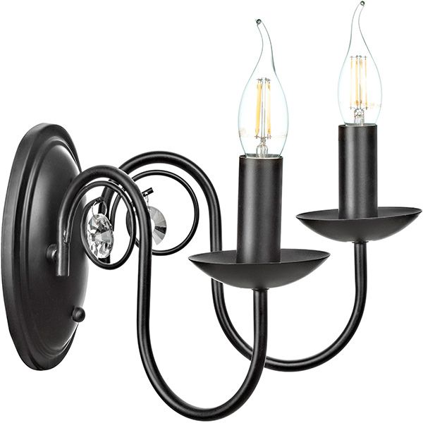 Бра Victoria Lighting 2x40 Вт E14 черный Luce/AP2 