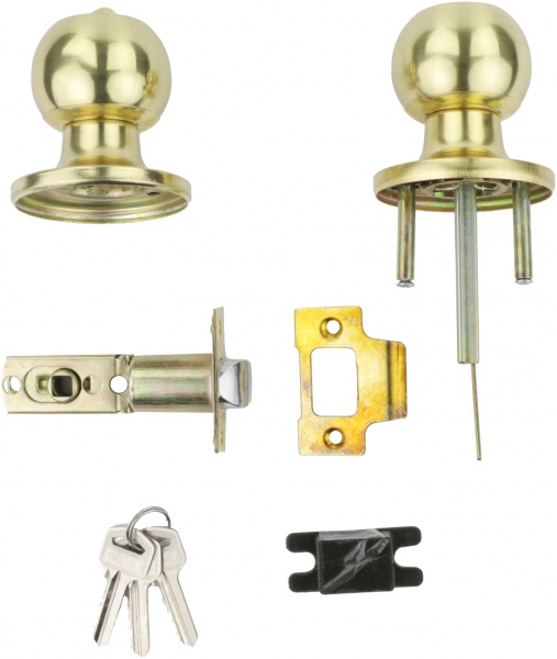 Кнобсет Bruno 607 PB з ключами PZ матова латунь