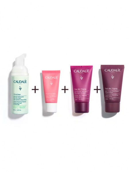 Косметичний набір унісекс Caudalie Vinosource-Hydra 2022 (мусс для лица 50 мл, гель для лица 15 мл, г