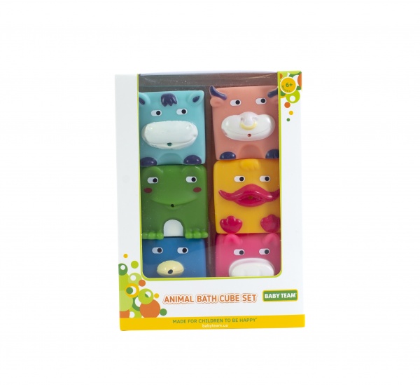 Набор игрушек для ванной Baby Team Кубики-зверюшки 6 шт.