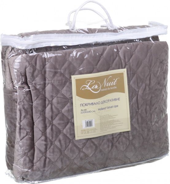 Покривало Holland Velvet 220x240 см La Nuit сірий 