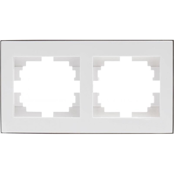 Рамка двухместная Lezard Rain горизонтальная белый с хромированной вставкой 703-0225-147
