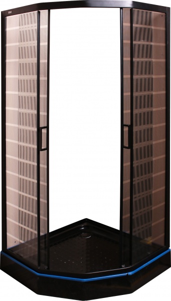 Душевая кабина EGO WAVE BLACK 900х900х1950 мм