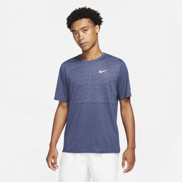 Футболка Nike M NK DF RUN DVN BRNOT MILER SS DD4594-437 р.M сірий