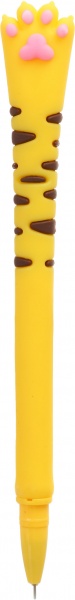 Ручка гелевая Лапка хищника желтая 
