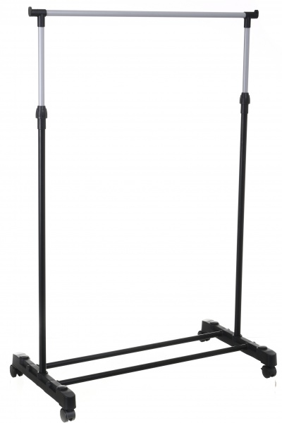 Держатель для одежды 800x420x950 (1650) мм одинарный передвижной на колесах черный