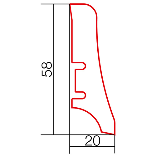 Плинтус пленка Barlinek 719 белый 22х58х2200 мм 