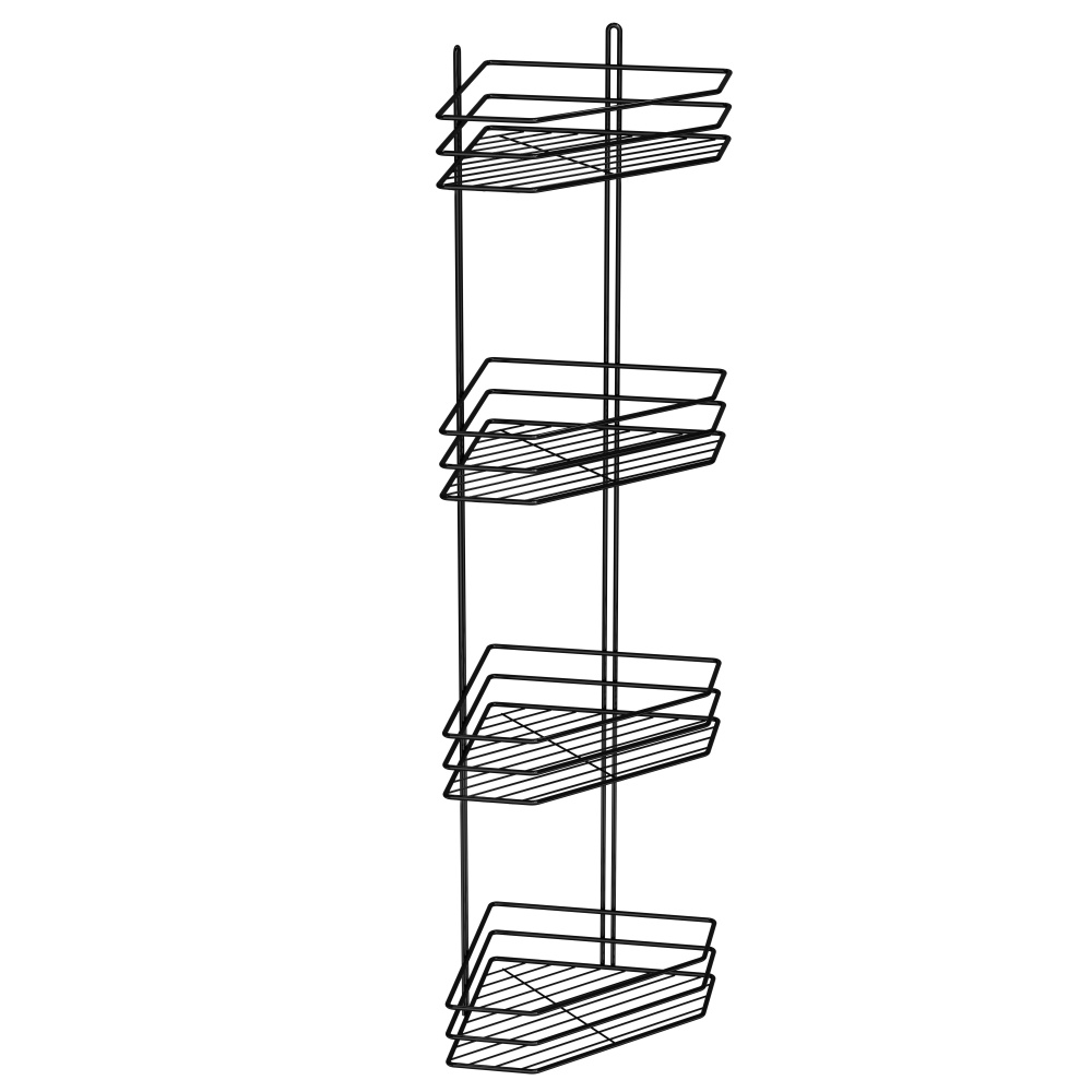 Полка угловая 25 см 4-ярусная черная (ПВ-25433)