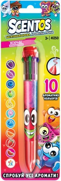 Ручка кулькова Scentos багатокольорова ароматна Чарівний настрій 41250