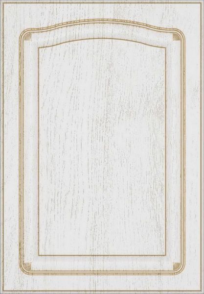 Фасад для кухні Грейд Біла текстура супермат №205 патина золото 713x496 Ріміні правий