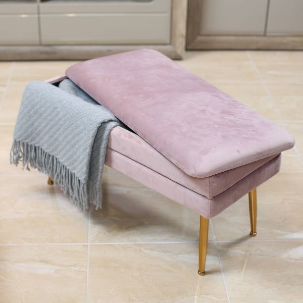 Скриня-пуф Yves 50х34,5х42 см пудровий 