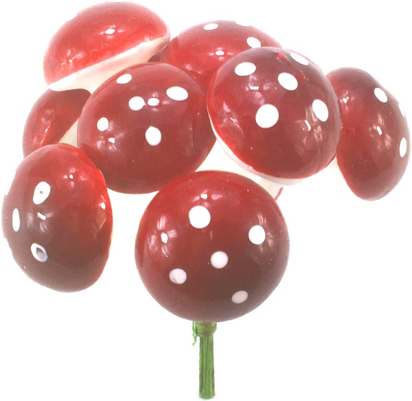 Декорация новогодняя Meizhou Huafu Trading для творчества Грибочки красный 3,5 см W20-HDP73537