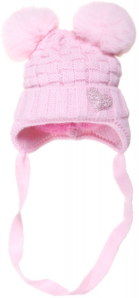 Шапочка дитяча для дівчинки Kraft+ р.36-38 світло-рожевий 2733 
