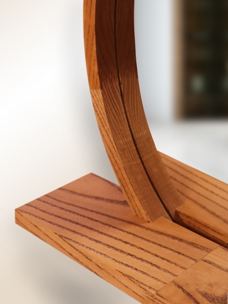 Зеркало с полкой Luxury Wood Sunrise ясень темный D700 мм 