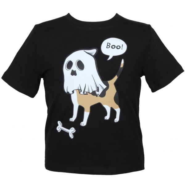 Футболка для девочек/для мальчиков WP Merchandise Halloween Собака-призрак р.140–146 черный 22146 