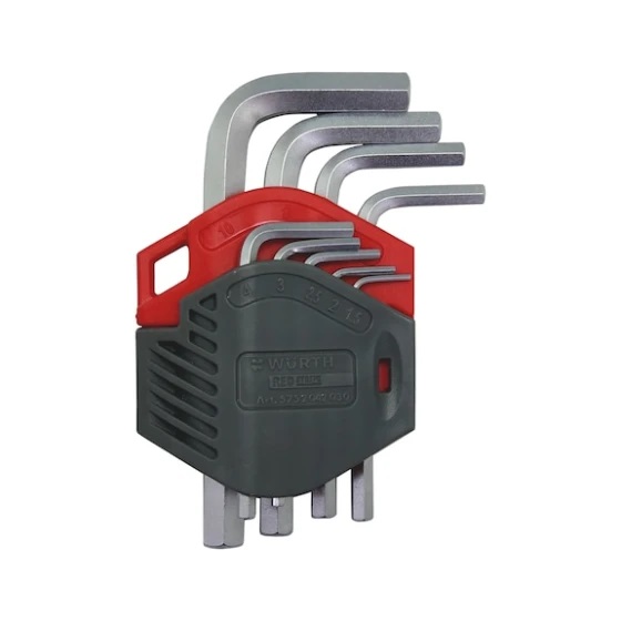 Набор шестигранных ключей WURTH 1,5-10 RED STRIPE короткие 9 шт. 5752042230