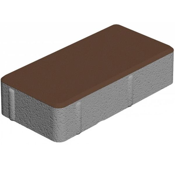 Тротуарная плитка Золотой Мандарин Кирпич коричневый 200х100х40 мм