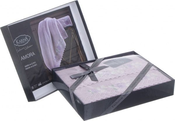 Набір рушників Amora світло-лавандовий Karna 