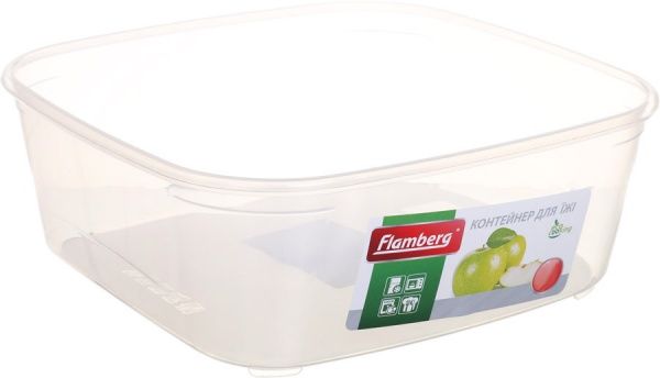 Контейнер для хранения 1,2 л красный Flamberg
