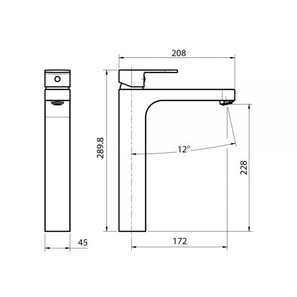 Смеситель для умывальника Koller Pool Round Arc RA0200XL