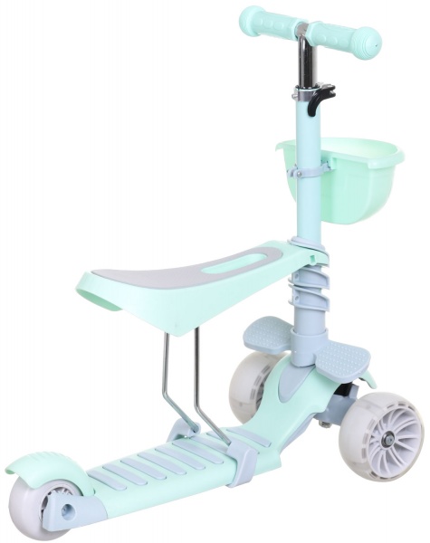 Самокат-трансформер MaxxPro kids детский 3в1 мятный PT1906/black 