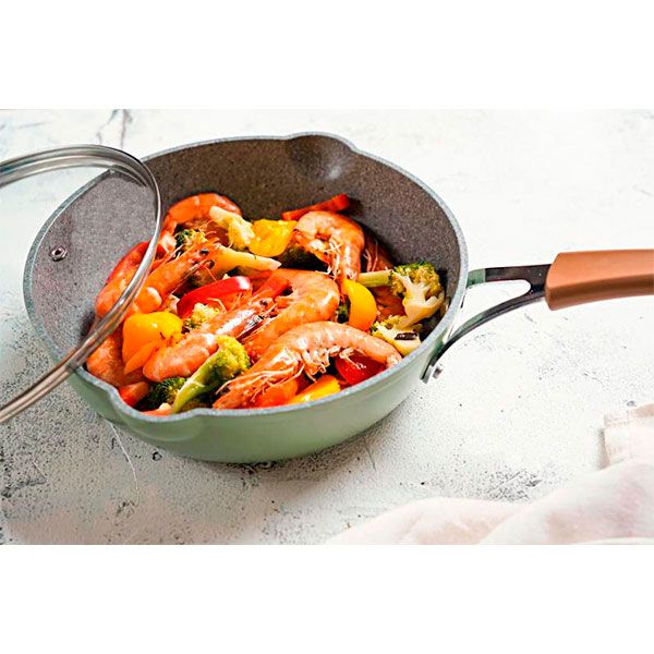 Сковорода з кришкою Kohen Bio Green Deep 28 см