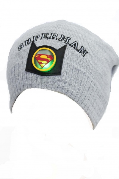 Шапочка дитяча для хлопчиків Kraft+ р.50-52 світло-сірий меланж 2382 