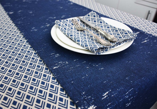 Скатерть Joy голубая клетка 136x220 см голубой La Nuit 