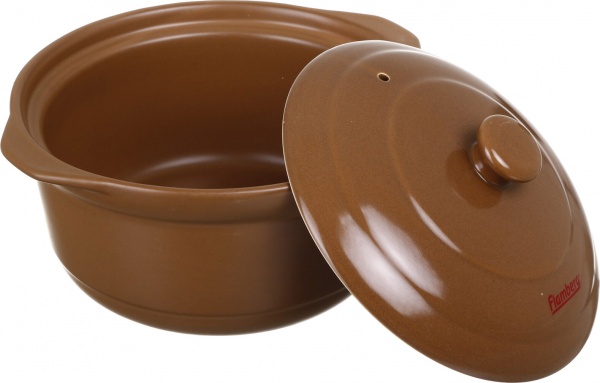 Каструля керамічна 4,4 л коричнева жаростійка Flamberg