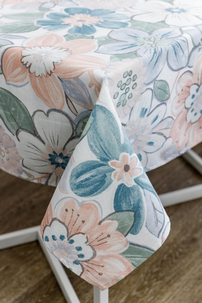 Скатертина Lune 136x180 см білий із блакитним Прованс 