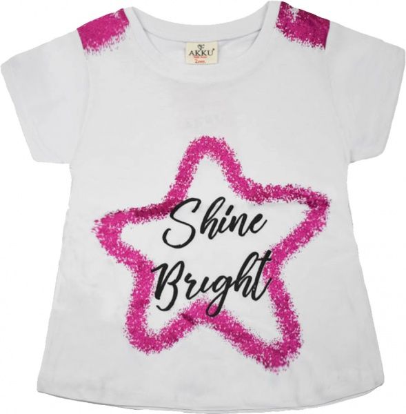Футболка для дівчинки AKKU 9081 з зіркою р.92 білий 