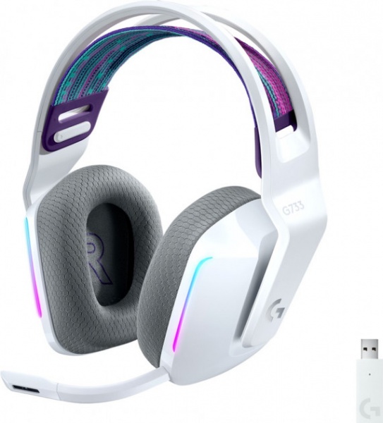 Наушники Logitech white (981-000883) Lightspeed Wireless RGB Gaming Headset G733 
