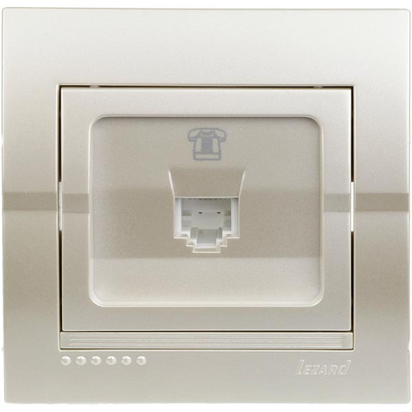 Розетка телефонная Lezard Deriy TF-евро жемчужно-белый 702-3030-137