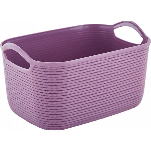 Корзинка с ручками пластиковая Алеана Джут S фиолетовая 250x170x135 мм