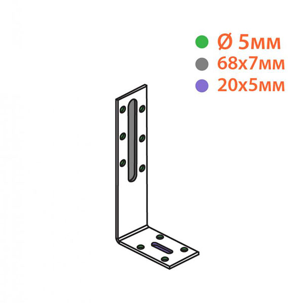 Кутник регульований Kolchuga асиметричний 120x55x30 мм 2 мм