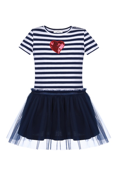 Платье Sasha р.134 синий с белым 4519/10 