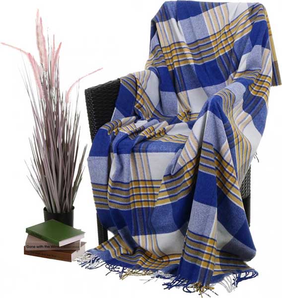 Плед Виктория 140x200 см желто-синий Lanavitta 